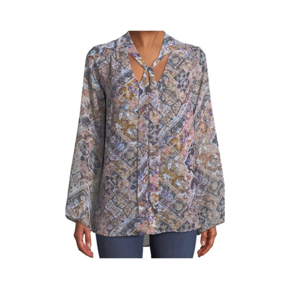 Show Me Your Mumu Taylor Tie Neck Tunic - Picture 1 of 8